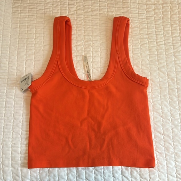 Free People Go To Tank, Size Medium, Color Mandarin Red - Picture 4 of 8